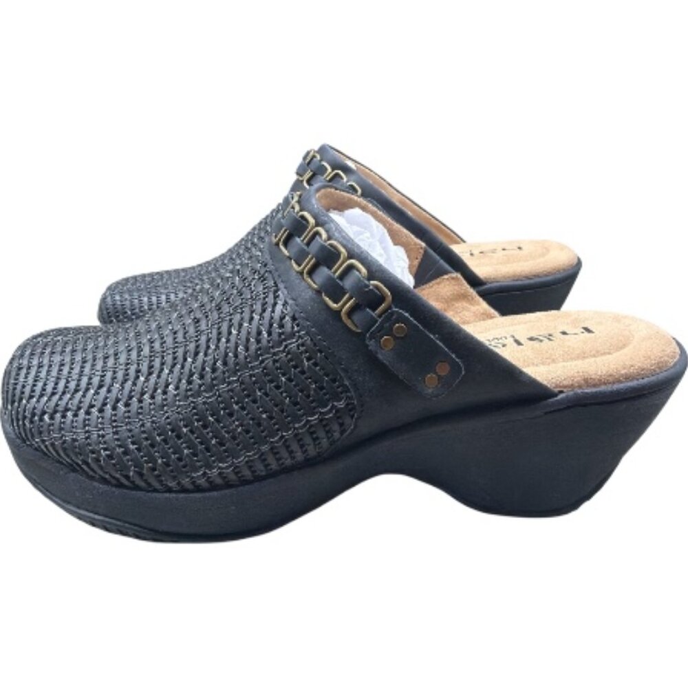 Halsa Women's Black Leather Chloe Clog - Size 10M (NEW NO BOX)